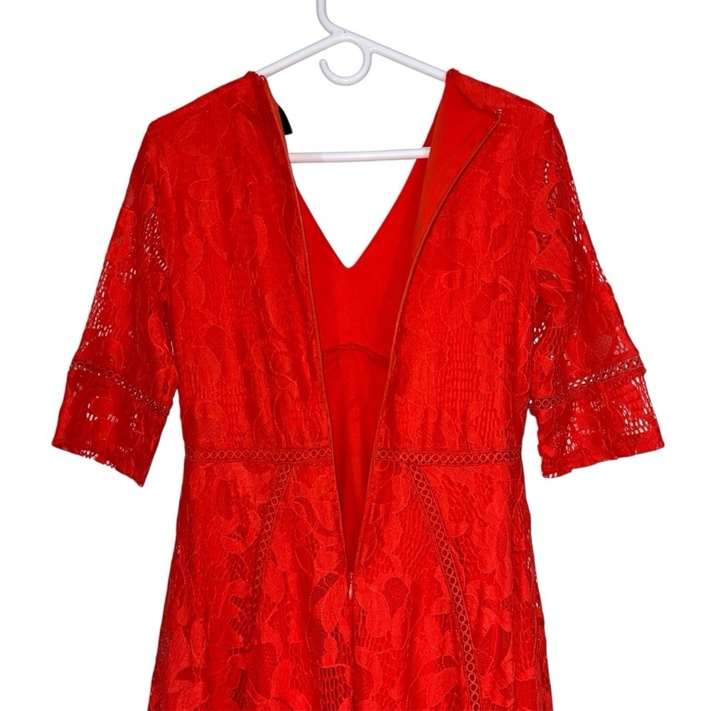 Taylor Orange Fit & Flare Lace Dress - Picture 5 of 8